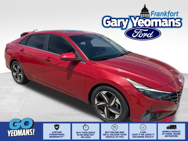 Scarlet Red 2022 Hyundai Elantra Sedan Front-Wheel Drive Continuously Variable Transmission