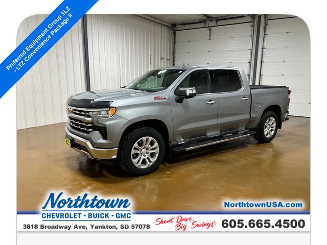Sterling Gray Metallic 2024 Chevrolet Silverado 1500 LTZ Crew Cab 4WD Pickup Truck Four-Wheel Drive Automatic