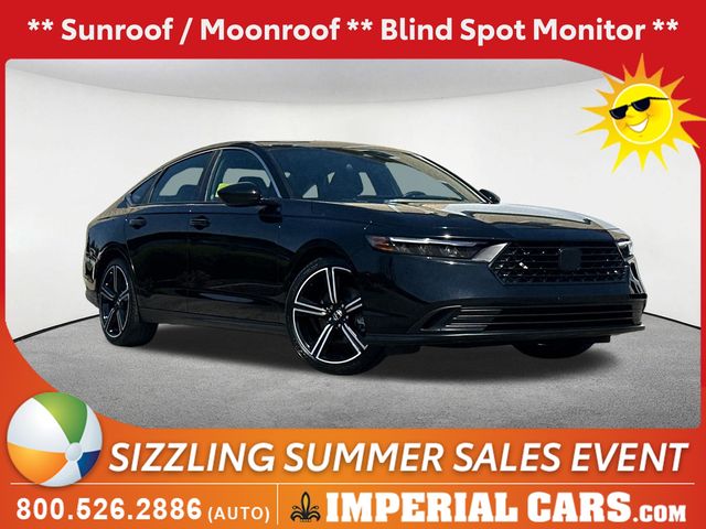 Crystal Black Pearl 2025 Honda Accord Hybrid Sport FWD Sedan Front-Wheel Drive Continuously Variable Transmission