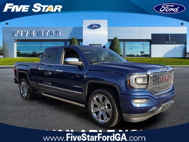 Blue Metallic 2017 GMC Sierra 1500 Denali Crew Cab 4WD Pickup Truck Four-Wheel Drive 8-Speed Automatic Overdrive