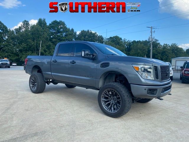 Gray (Gun Metallic) 2016 Nissan Titan Pickup Truck Four-Wheel Drive 6-Speed Automatic