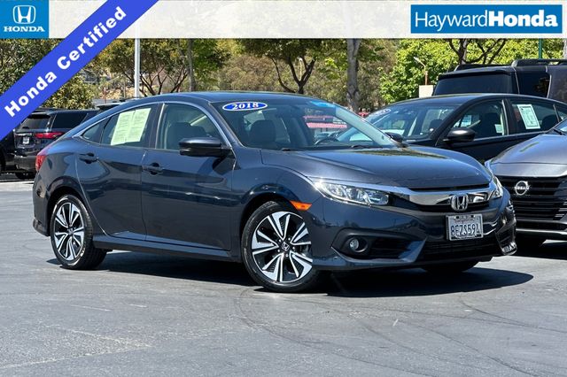 Cosmic Blue Metallic 2018 Honda Civic Sedan Front-Wheel Drive Continuously Variable Transmission