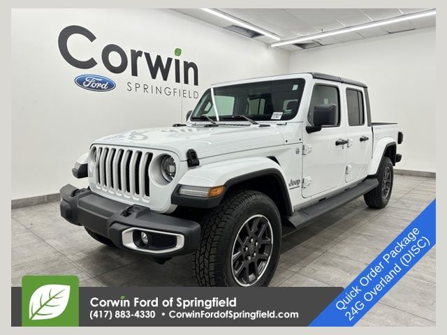 Bright White Clearcoat 2023 Jeep Gladiator Overland Crew Cab 4WD Pickup Truck Four-Wheel Drive 8-Speed Automatic