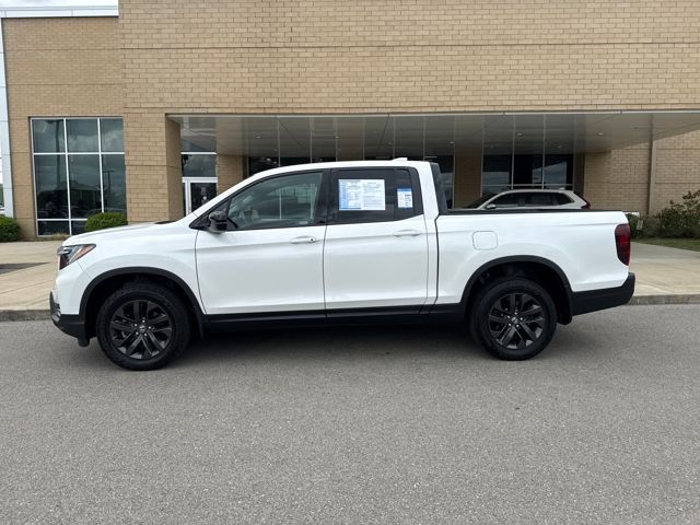 Platinum White Pearl 2023 Honda Ridgeline Sport AWD Pickup Truck All-Wheel Drive 9-Speed Automatic