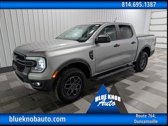 Silver Metallic 2024 Ford Ranger XLT SuperCrew 4WD Pickup Truck Four-Wheel Drive Automatic