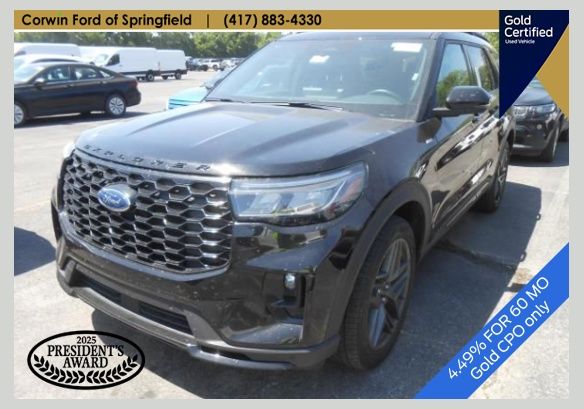 Black Metallic 2025 Ford Explorer ST-Line AWD SUV / Crossover All-Wheel Drive Automatic