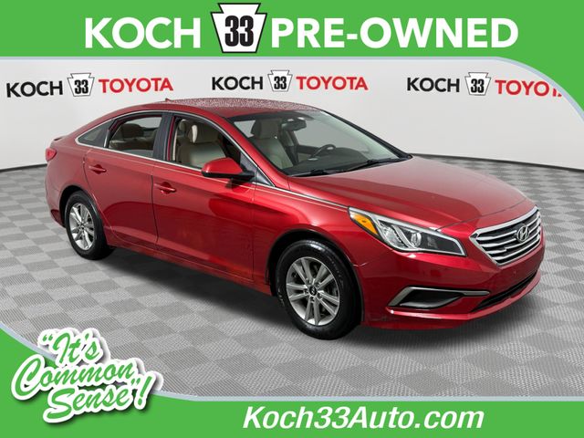 Scarlet Red 2017 Hyundai Sonata Sedan Front-Wheel Drive 6-Speed Automatic