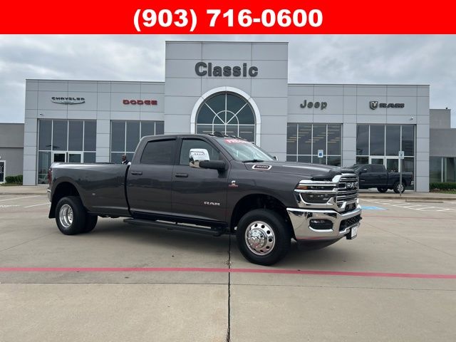 Crystal Metallic 2025 RAM 3500 Laramie Crew Cab LB DRW 4WD Pickup Truck Four-Wheel Drive 8-Speed Automatic