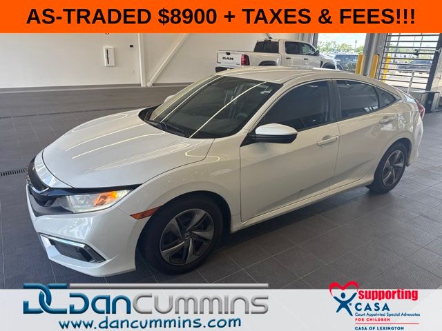 White 2019 Honda Civic Sedan Front-Wheel Drive Continuously Variable Transmission