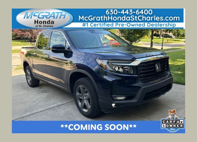 Black (Obsidian Blue Pearl) 2023 Honda Ridgeline Pickup Truck All-Wheel Drive 9-Speed Automatic