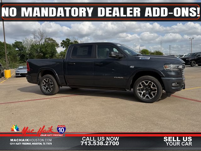 Forged Blue Metallic 2026 RAM 1500 Laramie Crew Cab 4WD Pickup Truck Four-Wheel Drive 8-Speed Automatic