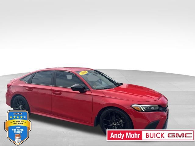Rallye Red 2022 Honda Civic Sedan Front-Wheel Drive Continuously Variable Transmission