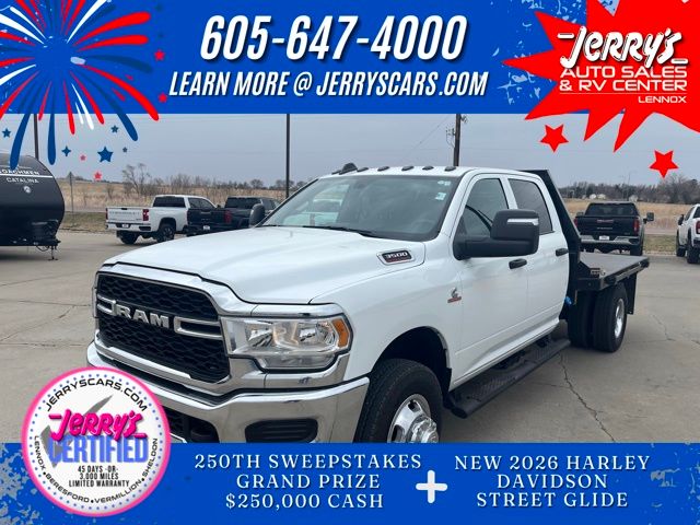 Bright White Clearcoat 2024 RAM 3500 Chassis Tradesman Crew Cab LB DRW 4WD Pickup Truck Four-Wheel Drive 6-Speed Automatic