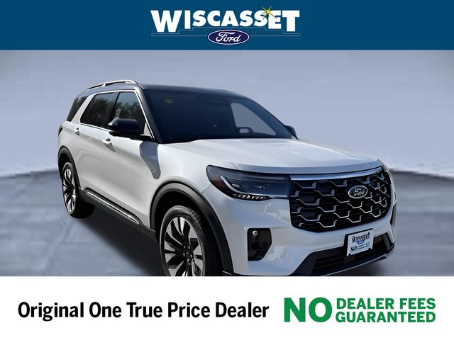 Star White Metallic Tri-Coat 2025 Ford Explorer Platinum AWD SUV / Crossover All-Wheel Drive Automatic