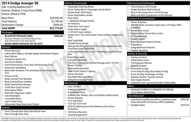 2014 Dodge Avenger SE