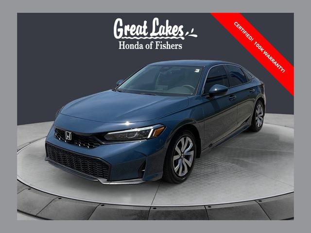 Blue Lagoon Pearl 2025 Honda Civic LX FWD Sedan Front-Wheel Drive Continuously Variable Transmission