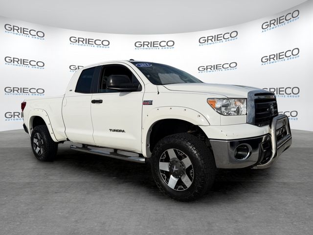 Super White 2013 Toyota Tundra Grade Double Cab 5.7L FFV 4WD Pickup Truck Four-Wheel Drive 6-Speed Automatic Overdrive