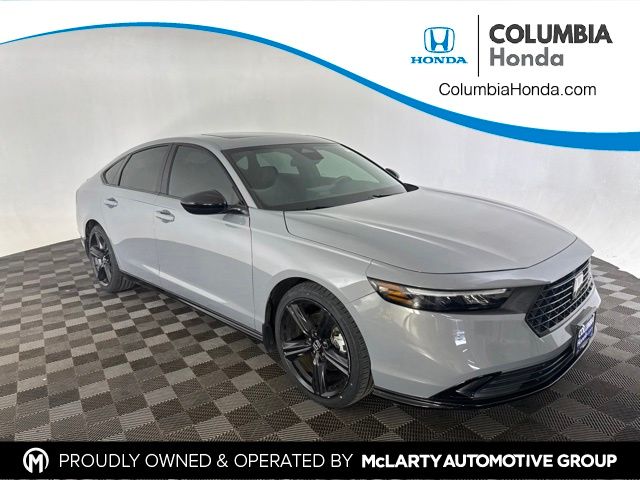 Gray 2024 Honda Accord Hybrid Sedan Front-Wheel Drive Continuously Variable Transmission