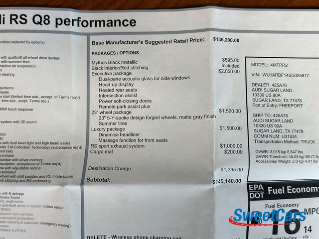 2025 Audi RS Q8 performance