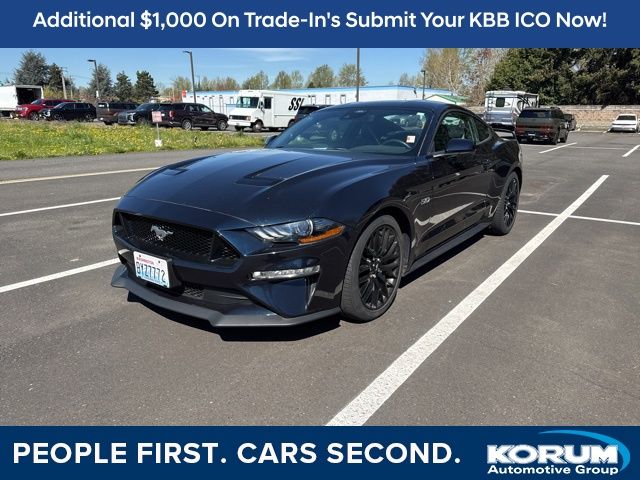 Blue 2021 Ford Mustang GT Premium Coupe RWD Coupe Rear-Wheel Drive Automatic