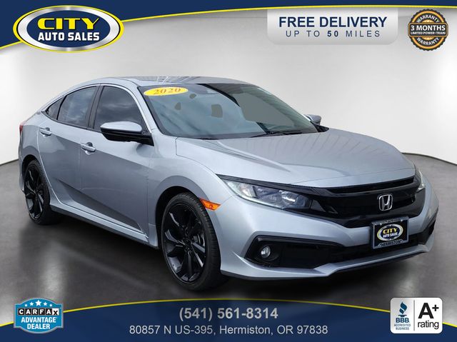 Lunar Silver Metallic 2020 Honda Civic Sport Sedan FWD Sedan Front-Wheel Drive Continuously Variable Transmission