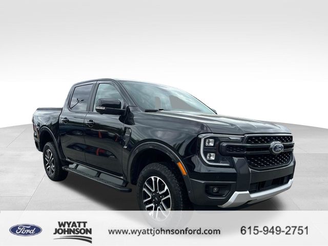 Shadow Black 2024 Ford Ranger Lariat SuperCrew 4WD Pickup Truck Four-Wheel Drive Automatic