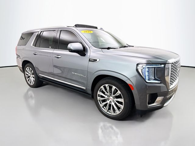 Gray (Satin Steel Metallic) 2021 GMC Yukon Denali 4WD SUV / Crossover Four-Wheel Drive