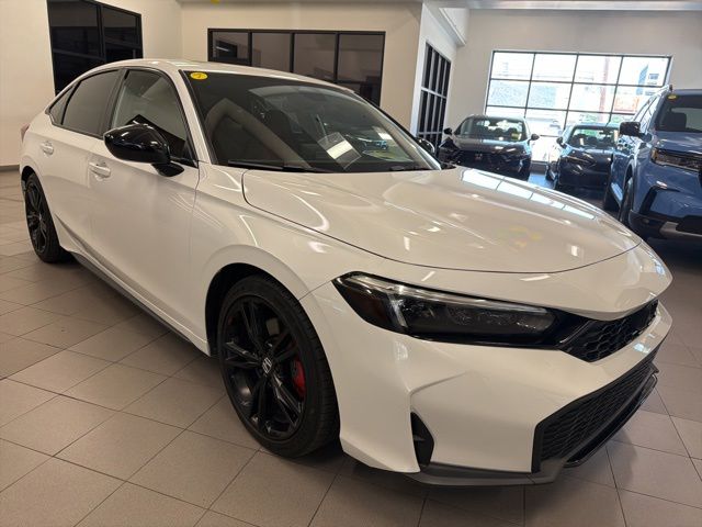 Platinum White Pearl 2025 Honda Civic Sedan 6-Speed Manual