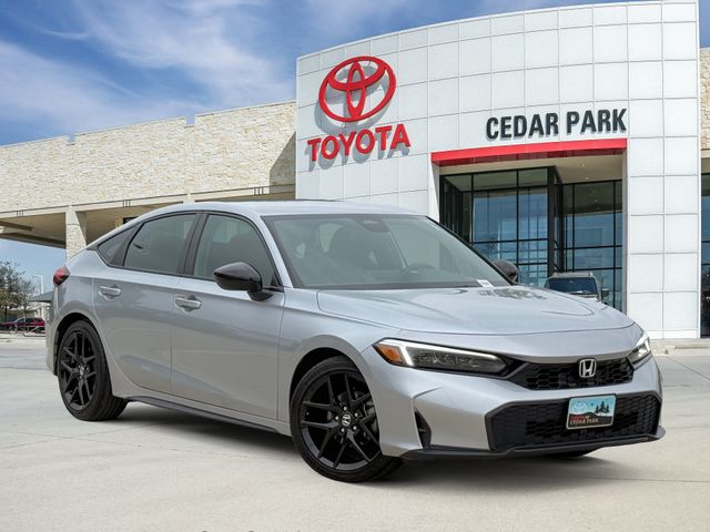 Silver 2025 Honda Civic Hatchback Sport FWD Hatchback Front-Wheel Drive Continuously Variable Transmission