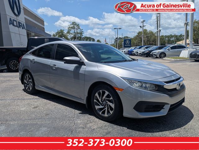 Silver 2016 Honda Civic Sedan Front-Wheel Drive Continuously Variable Transmission