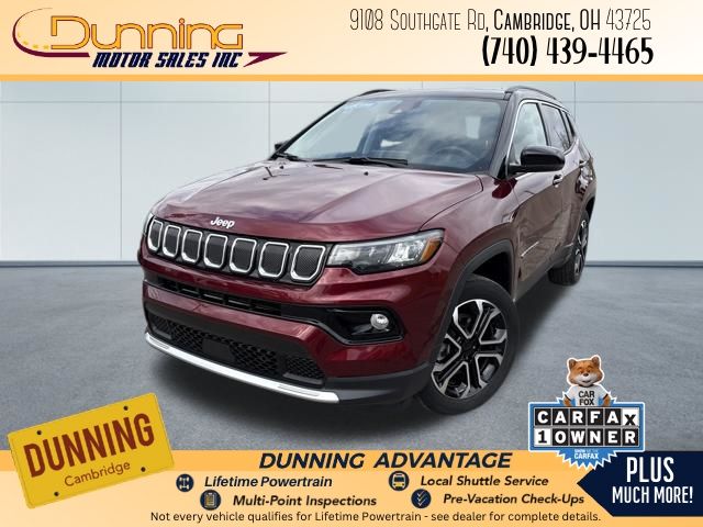 Velvet Red Pearlcoat 2022 Jeep Compass Limited 4WD SUV / Crossover Four-Wheel Drive 9-Speed Automatic