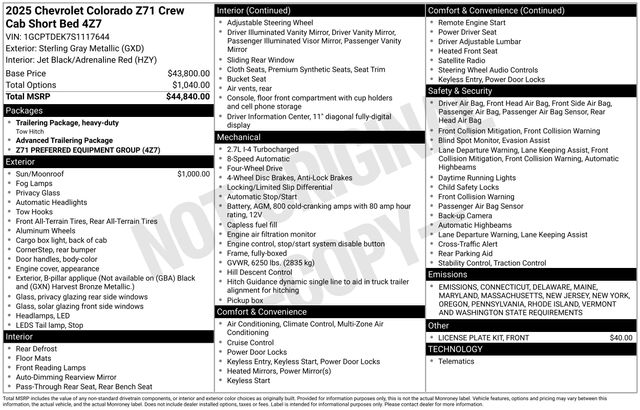 2025 Chevrolet Colorado Z71 photo