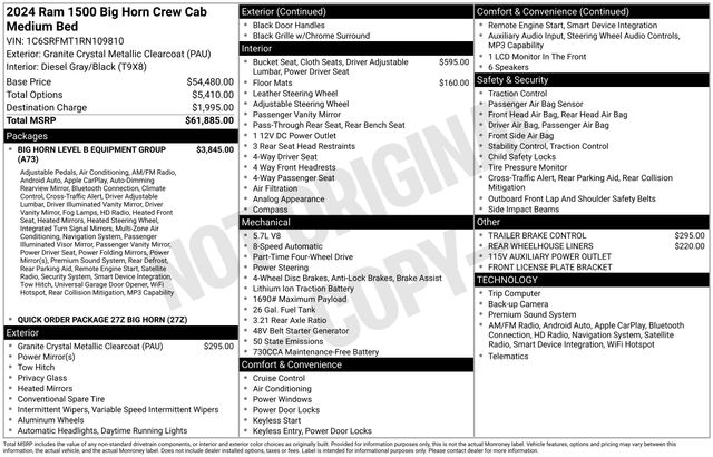 RAM 1500 Big Horn Crew Cab 4WD