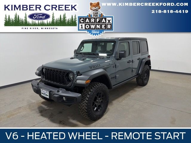 Anvil Clear Coat 2024 Jeep Wrangler Willys 4-Door 4WD SUV / Crossover Four-Wheel Drive 8-Speed Automatic