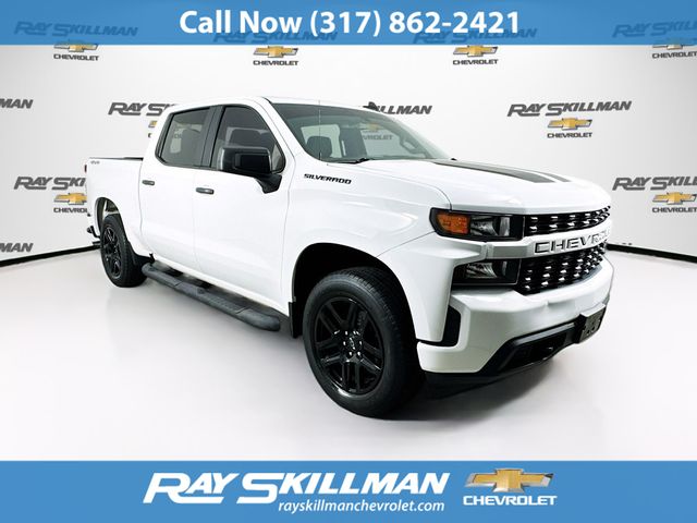 Summit White 2021 Chevrolet Silverado 1500 Custom Crew Cab 4WD Pickup Truck Four-Wheel Drive 8-Speed Automatic