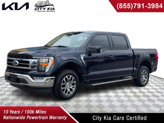Antimatter Blue Metallic 2022 Ford F-150 Lariat SuperCrew RWD Pickup Truck 4X2 Automatic