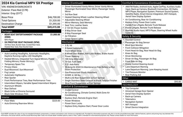 2024 Kia Carnival MPV SX Prestige