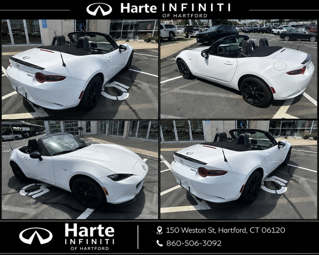 Arctic White 2020 Mazda MX-5 Miata Convertible Rear-Wheel Drive 6-Speed Manual