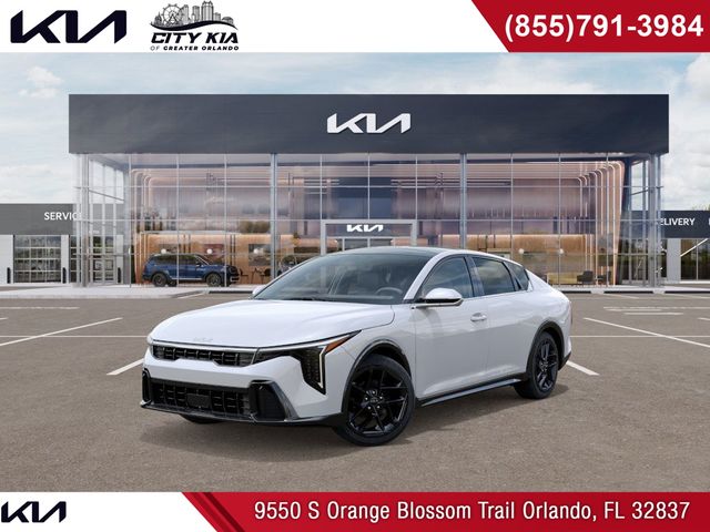 Snow White Pearl 2025 Kia K4 GT-Line Turbo FWD Sedan Front-Wheel Drive 8-Speed Automatic