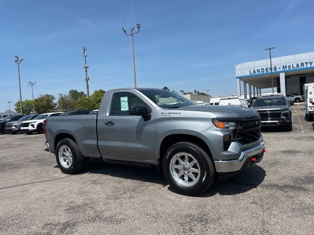 Sterling Gray Metallic 2024 Chevrolet Silverado 1500 Work Truck Regular Cab 4WD Pickup Truck Four-Wheel Drive 8-Speed Automatic