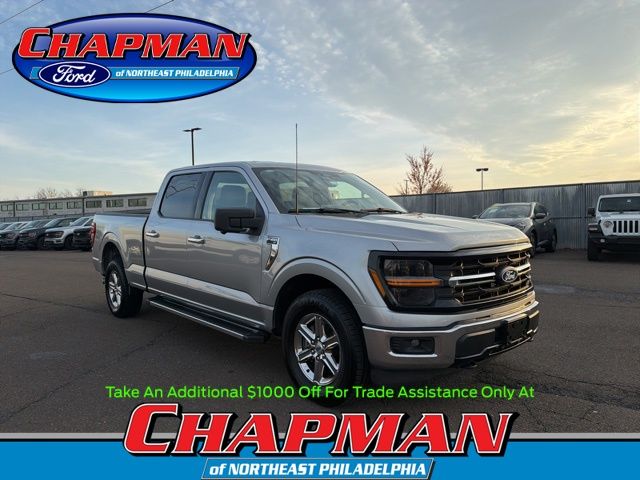 Silver 2024 Ford F-150 XLT SuperCrew 4WD Pickup Truck Four-Wheel Drive Automatic