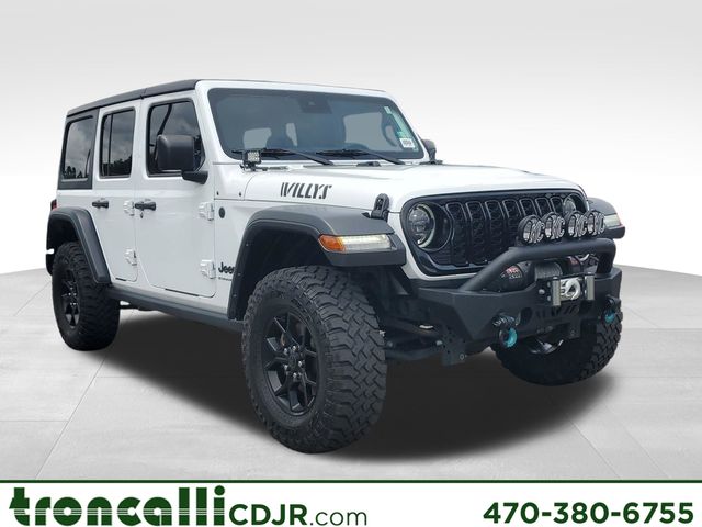 Bright White Clearcoat 2024 Jeep Wrangler Willys 4-Door 4WD SUV / Crossover Four-Wheel Drive 8-Speed Automatic