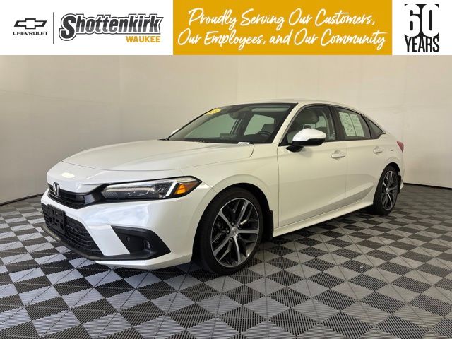 Platinum White Pearl 2024 Honda Civic Touring FWD Sedan Front-Wheel Drive Continuously Variable Transmission