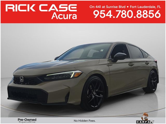 Sand Dune Pearl 2025 Honda Civic Hatchback Hatchback Front-Wheel Drive Continuously Variable Transmission