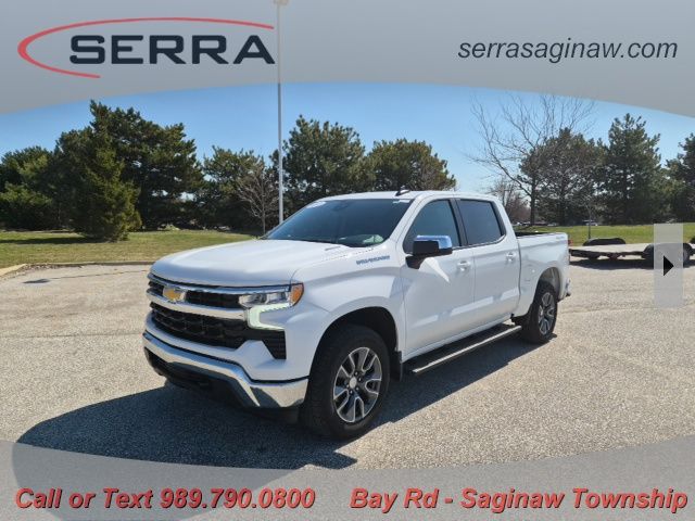 Summit White 2025 Chevrolet Silverado 1500 LT Crew Cab 4WD Pickup Truck Four-Wheel Drive 8-Speed Automatic