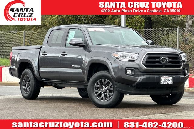 Magnetic Gray Metallic 2022 Toyota Tacoma SR5 V6 Double Cab 4WD Pickup Truck Four-Wheel Drive 6-Speed Automatic