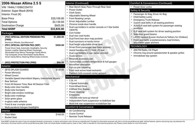 2006 Nissan Altima 2.5 S