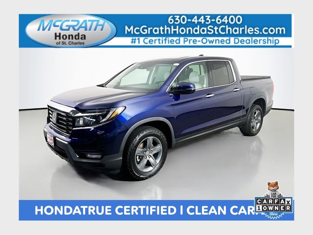 Black (Obsidian Blue Pearl) 2023 Honda Ridgeline Pickup Truck All-Wheel Drive 9-Speed Automatic
