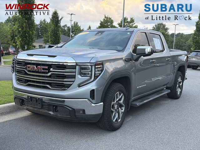 Sterling Metallic 2023 GMC Sierra 1500 SLT Crew Cab 4WD Pickup Truck Four-Wheel Drive Automatic