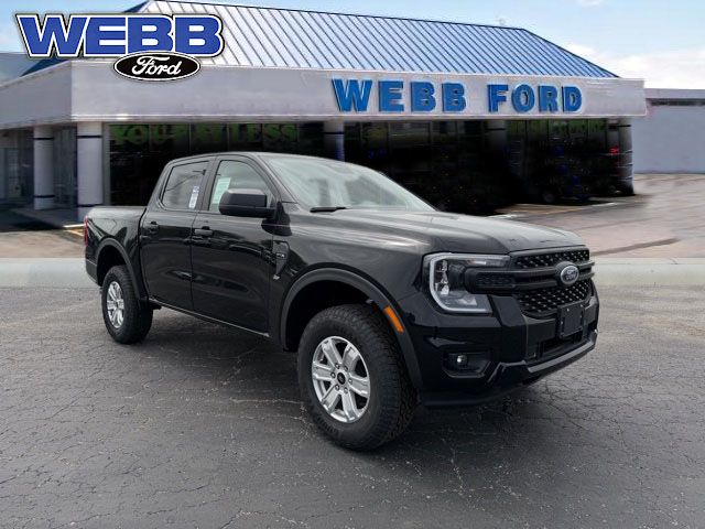 Shadow Black 2025 Ford Ranger XL SuperCrew 4WD Pickup Truck Four-Wheel Drive Automatic